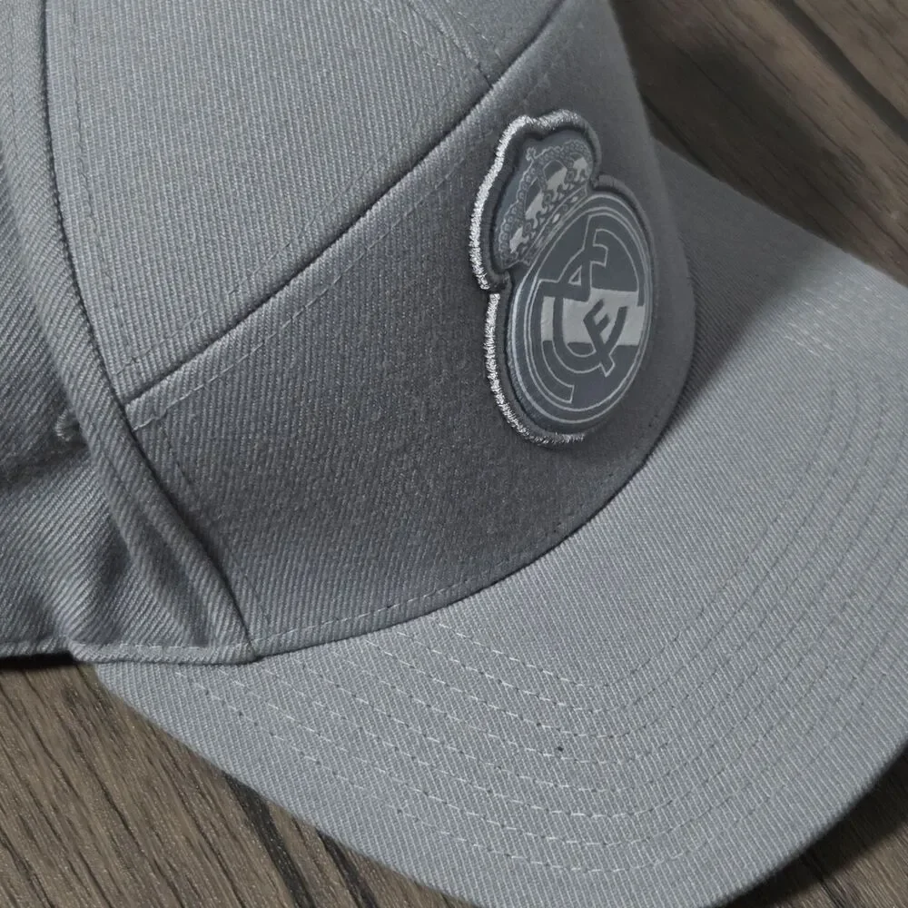 Adidas Real Madrid Grey Anthem Snapback Cap Hat NWOT Official Soccer Football OS